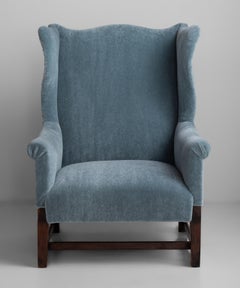 Oversized Wingback Chair in Mohair / Cotton Velvet from Pierre Frey