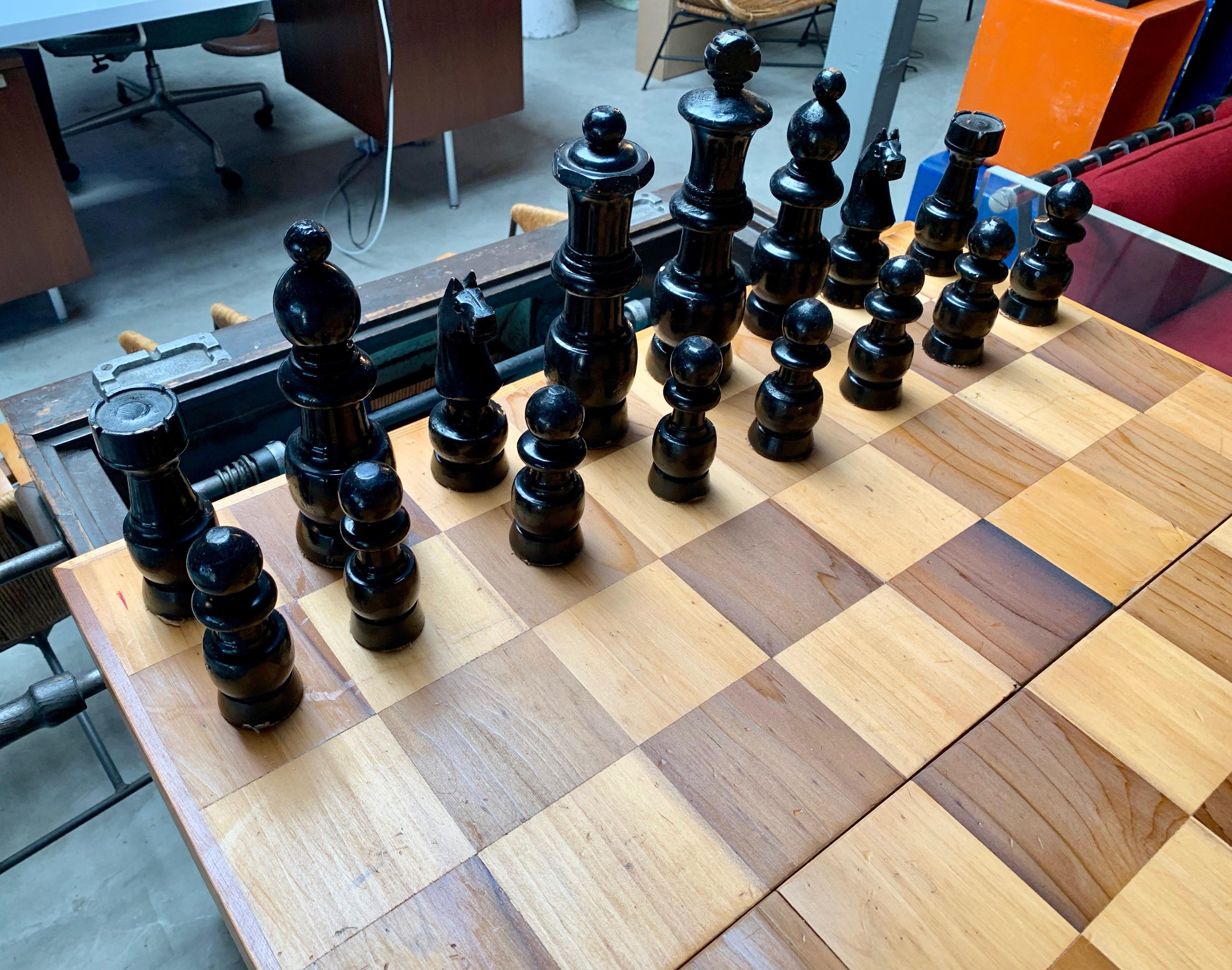 Oversized Wood Chess Set 1