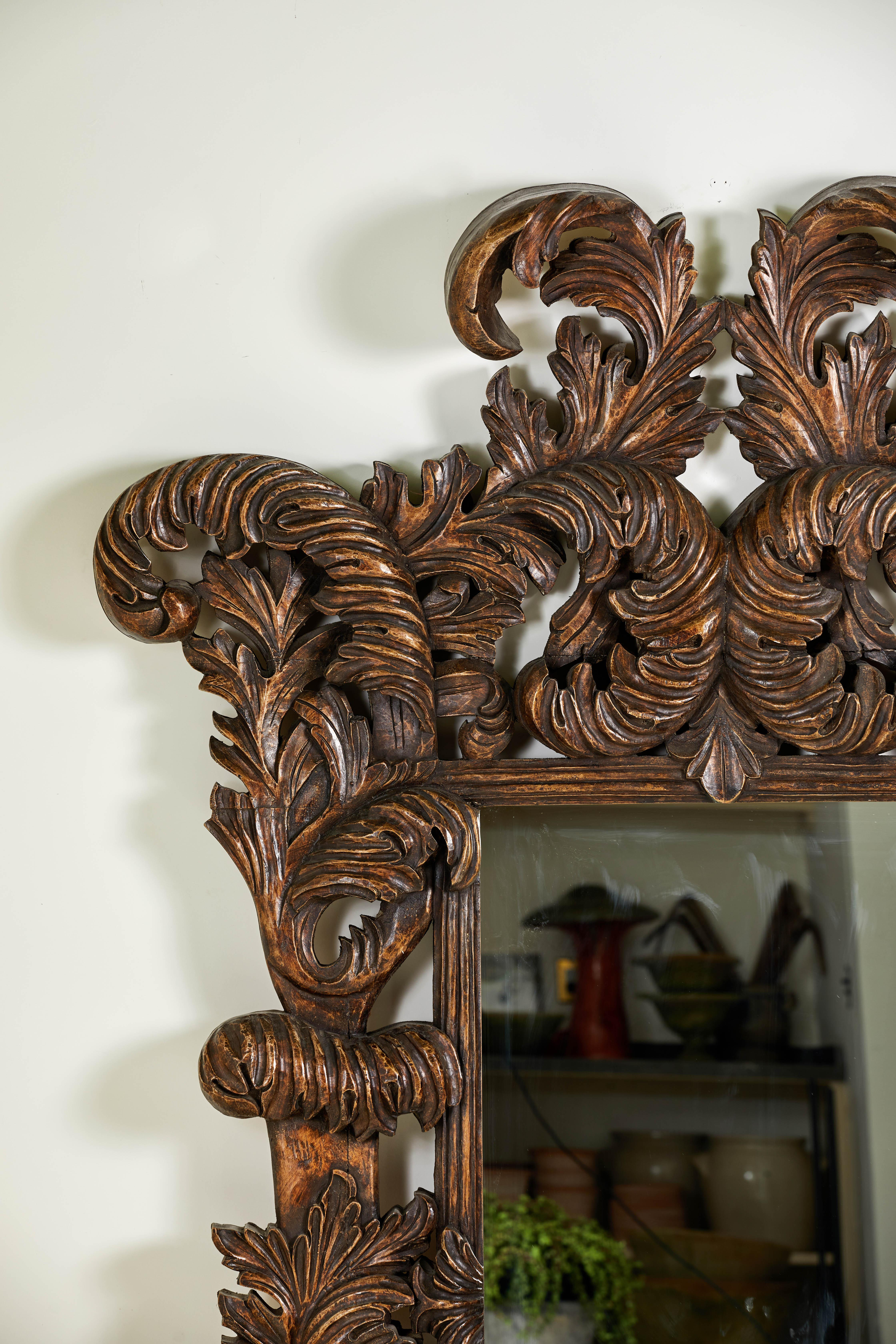 Oversized Wooden Carved Mirror 1