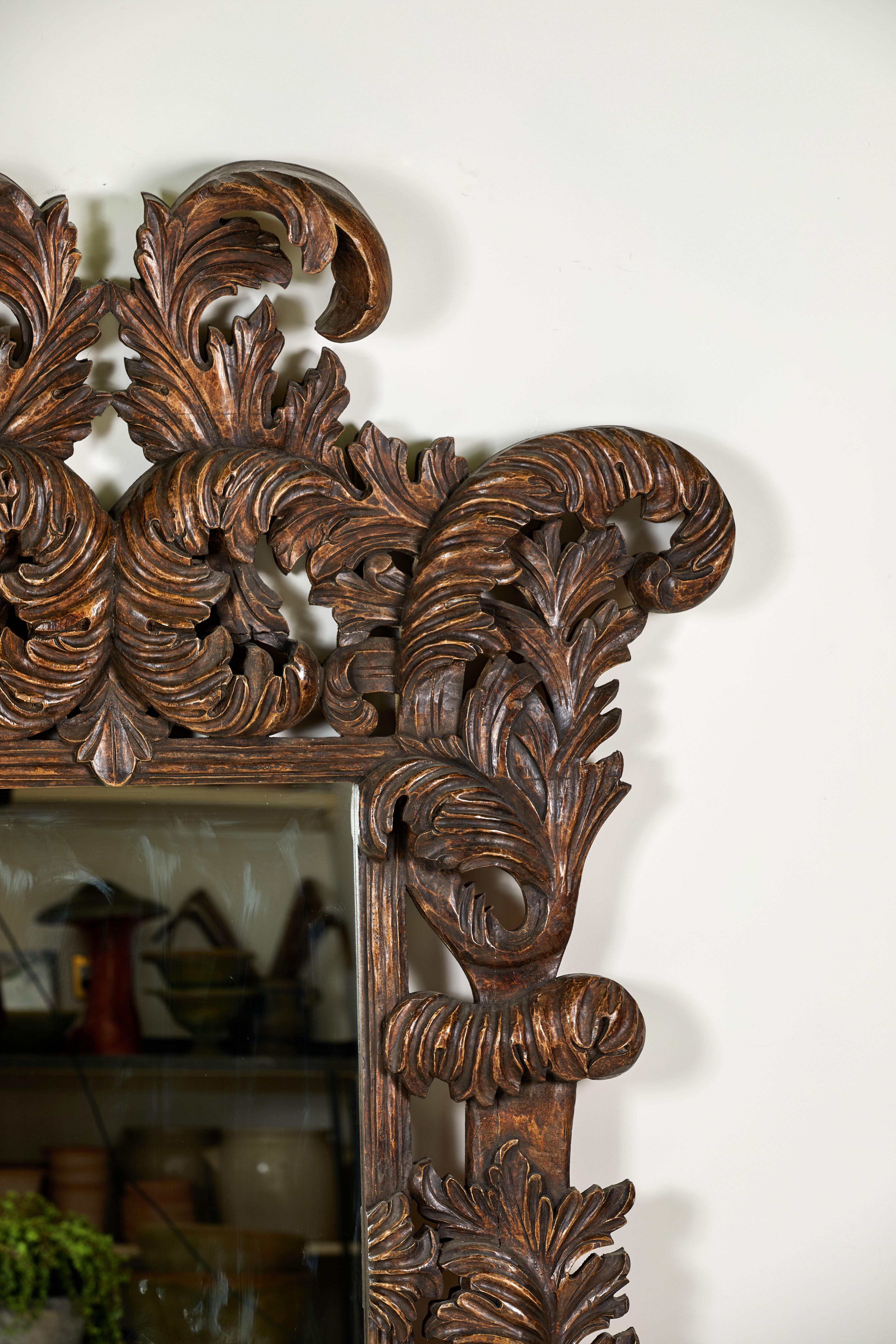 Oversized Wooden Carved Mirror 2