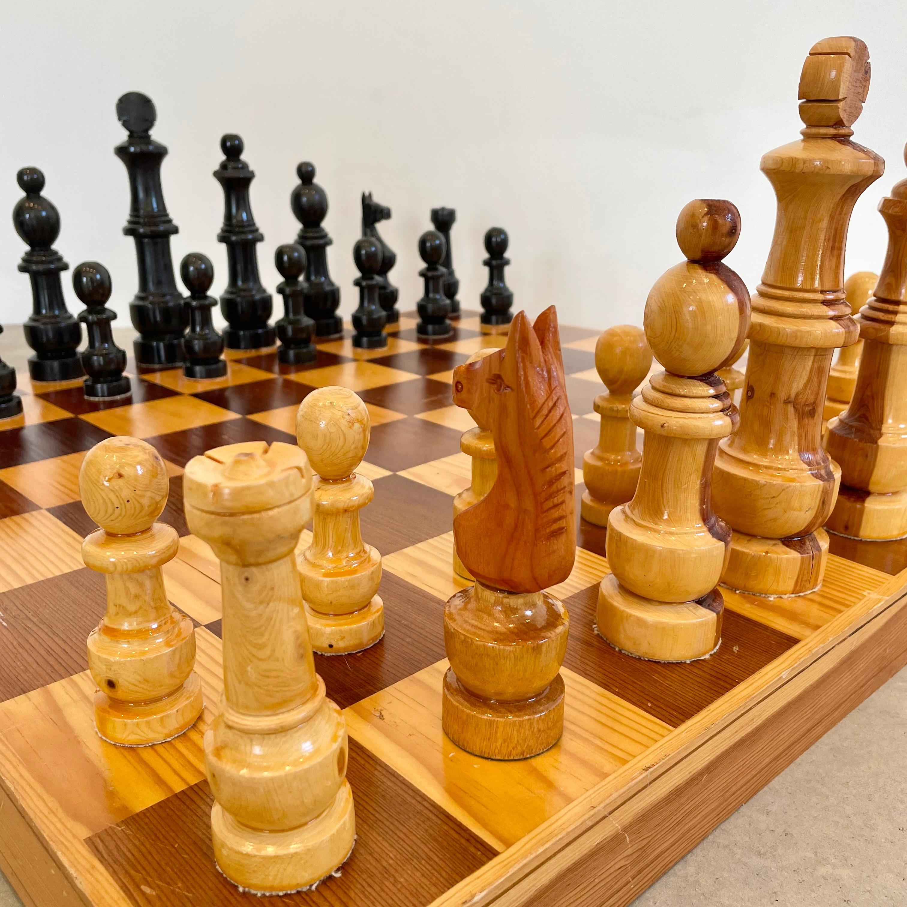 Oversized Wooden Chess Set, 1980s USSR For Sale 8