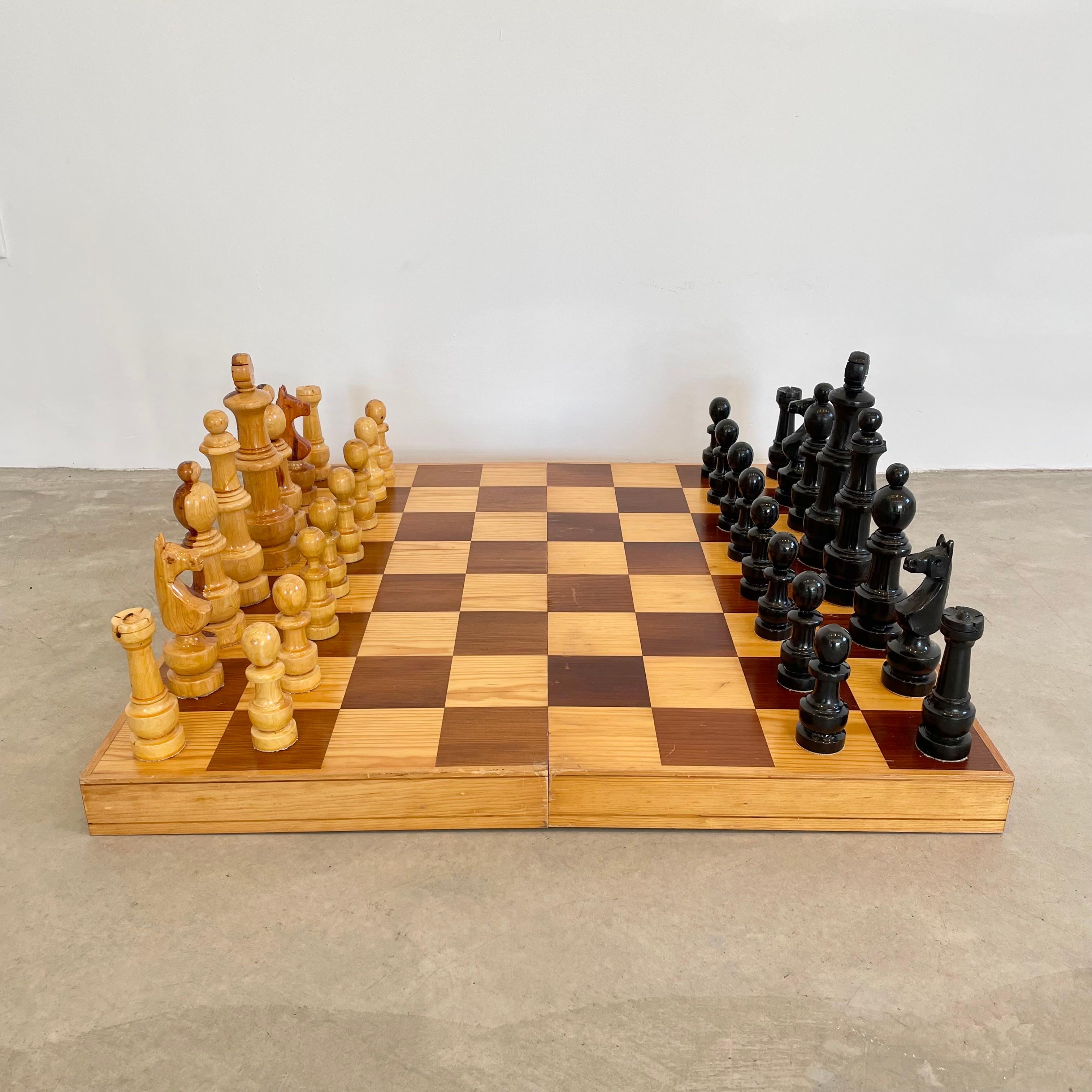 Oversized Wooden Chess Set, 1980s USSR For Sale 2