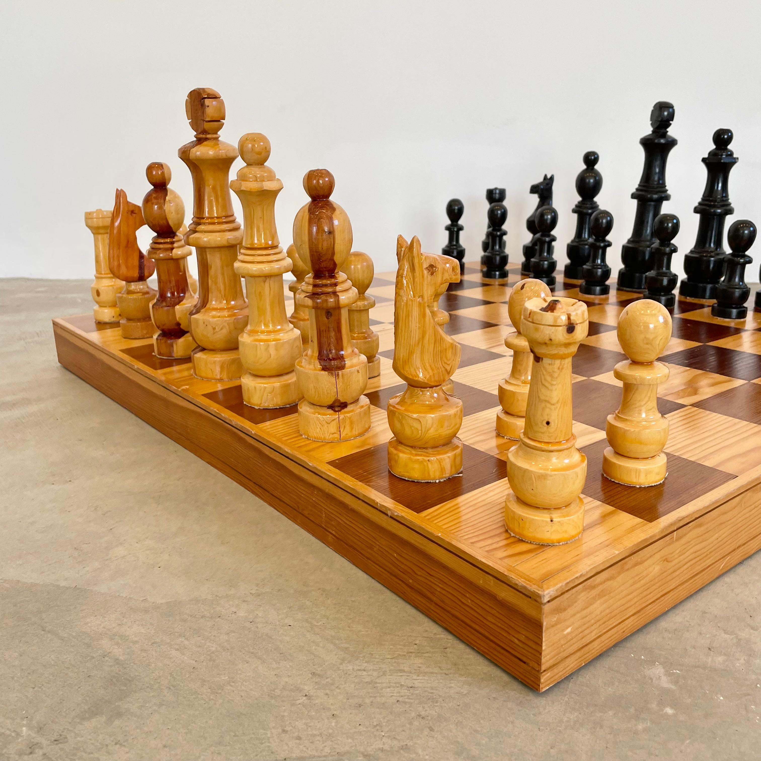 Oversized Wooden Chess Set, 1980s USSR For Sale 4