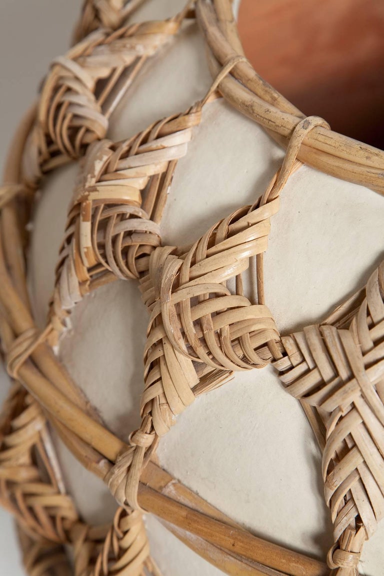 Oversized Woven Rattan Wrapped Ceramic Floor Vase at 1stDibs rattan