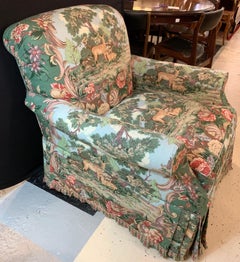 Overstuffed Hunter Swivel Armchair