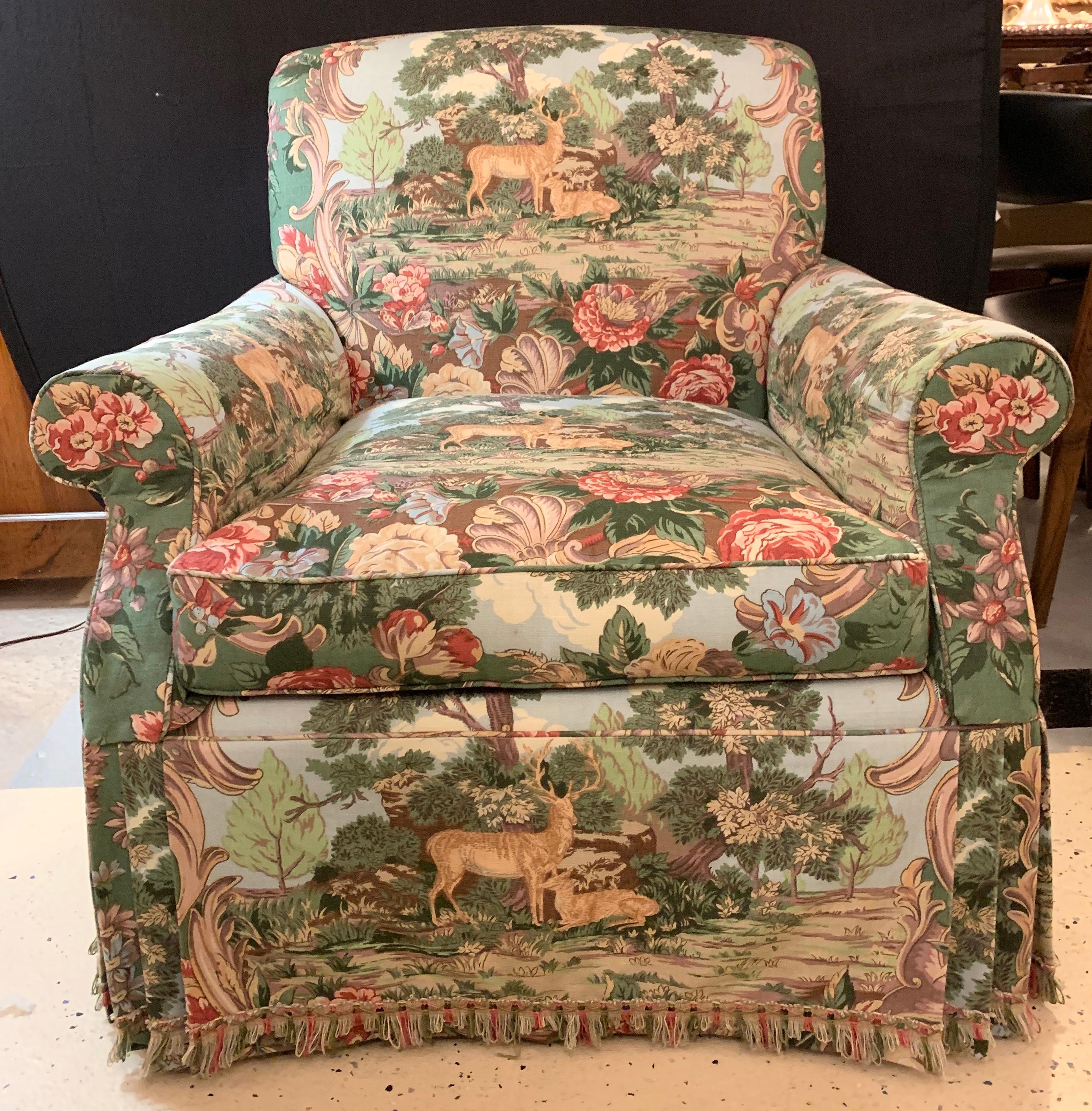 Adirondack Overstuffed Hunter Swivel Armchair