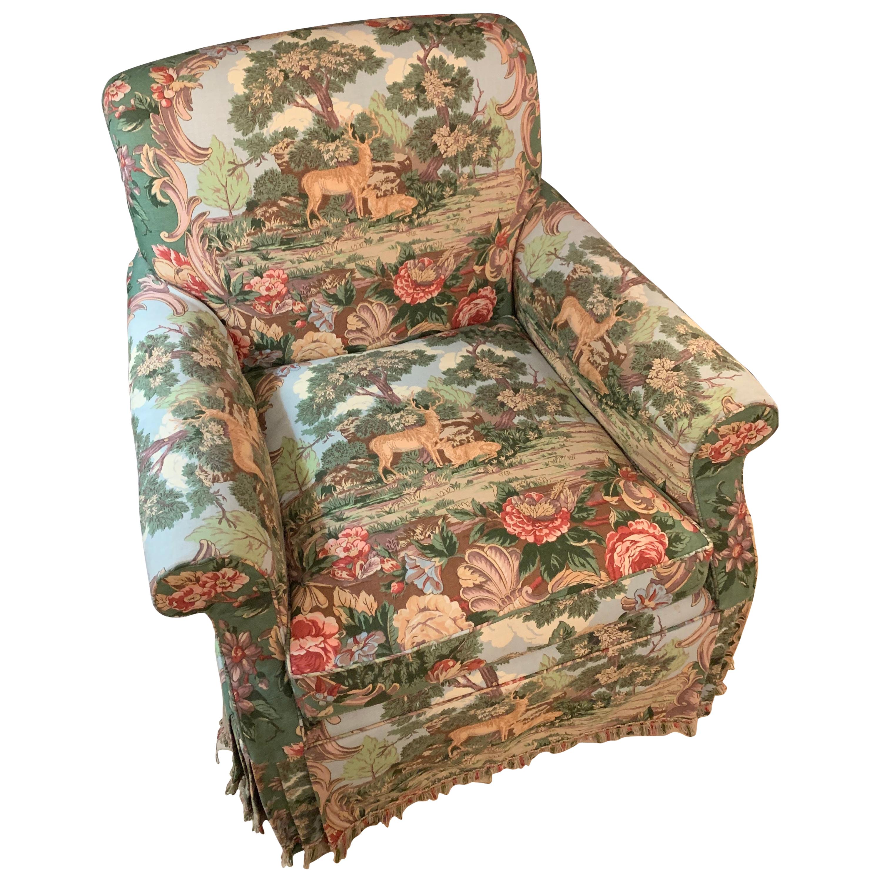 overstuffed swivel chair