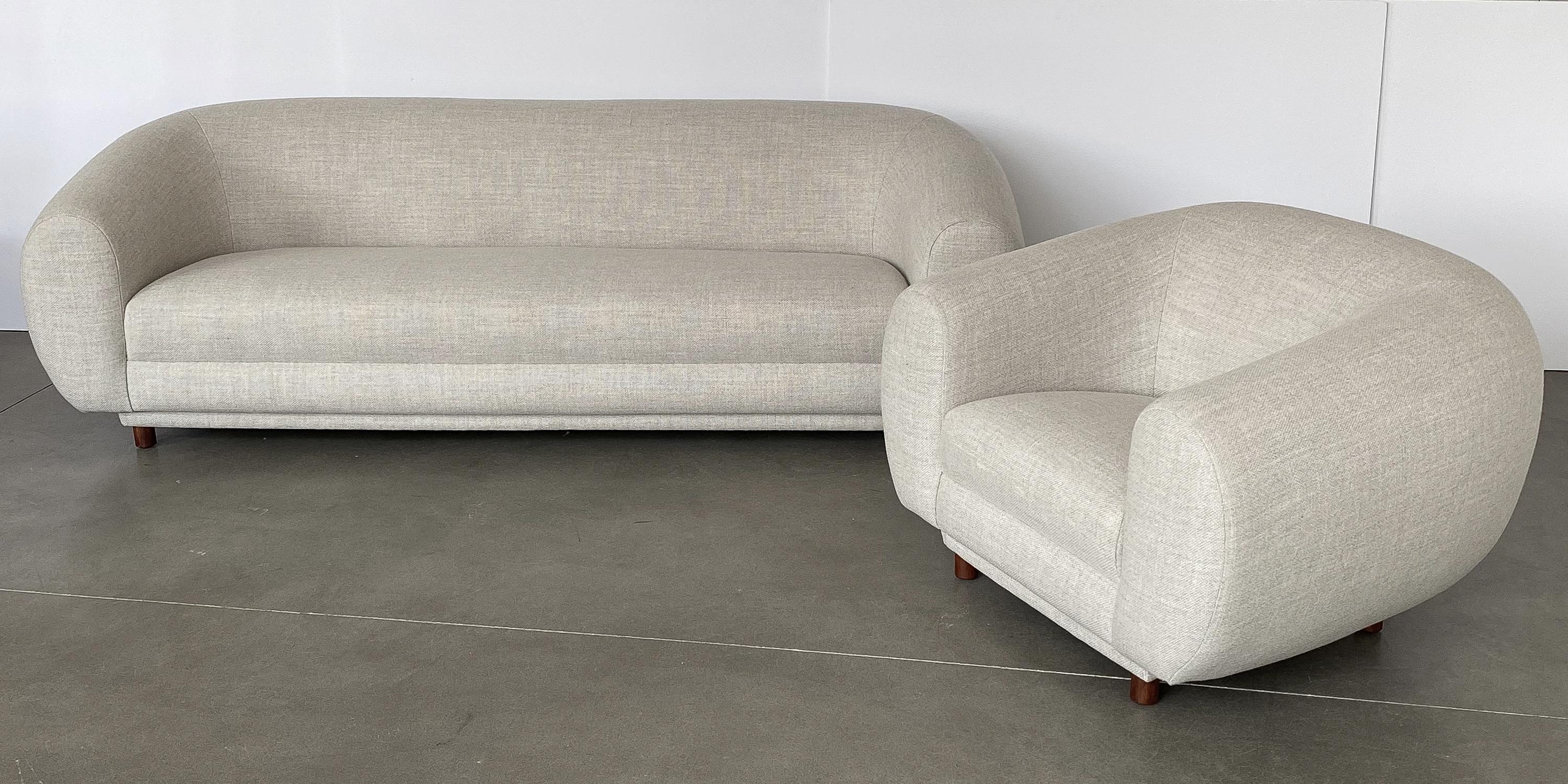 Fabric Overstuffed Polar Bear Style Lounge Chair