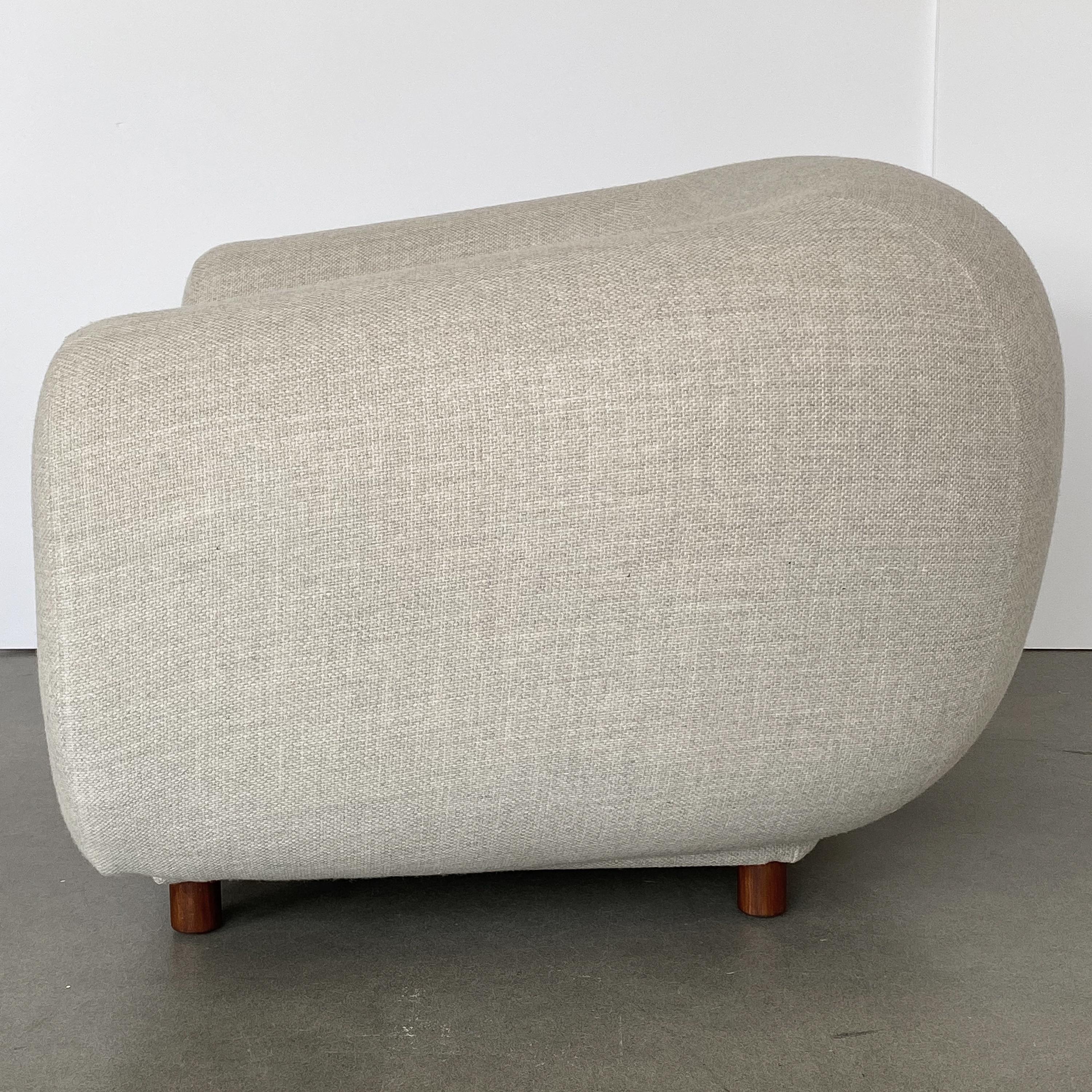 Mid-Century Modern Overstuffed Polar Bear Style Lounge Chair