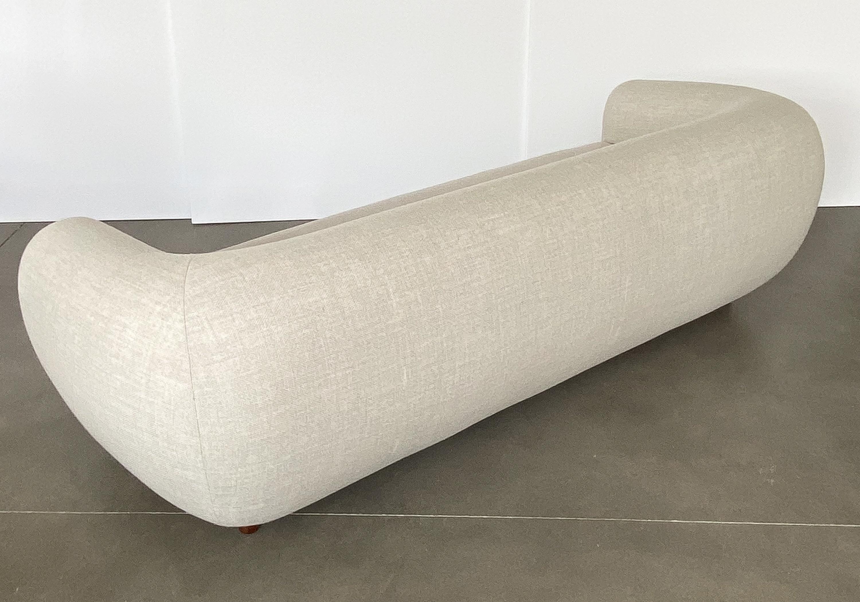 Mid-20th Century Overstuffed Polar Bear Style Sofa