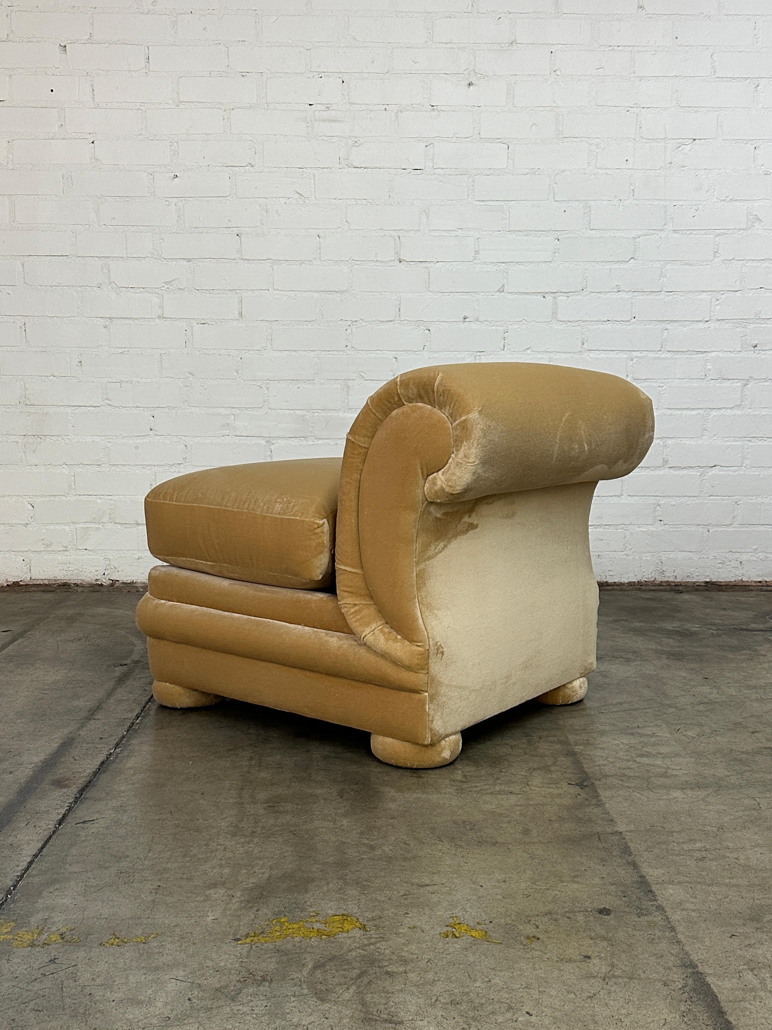 Overstuffed Slipper Chair For Sale 3