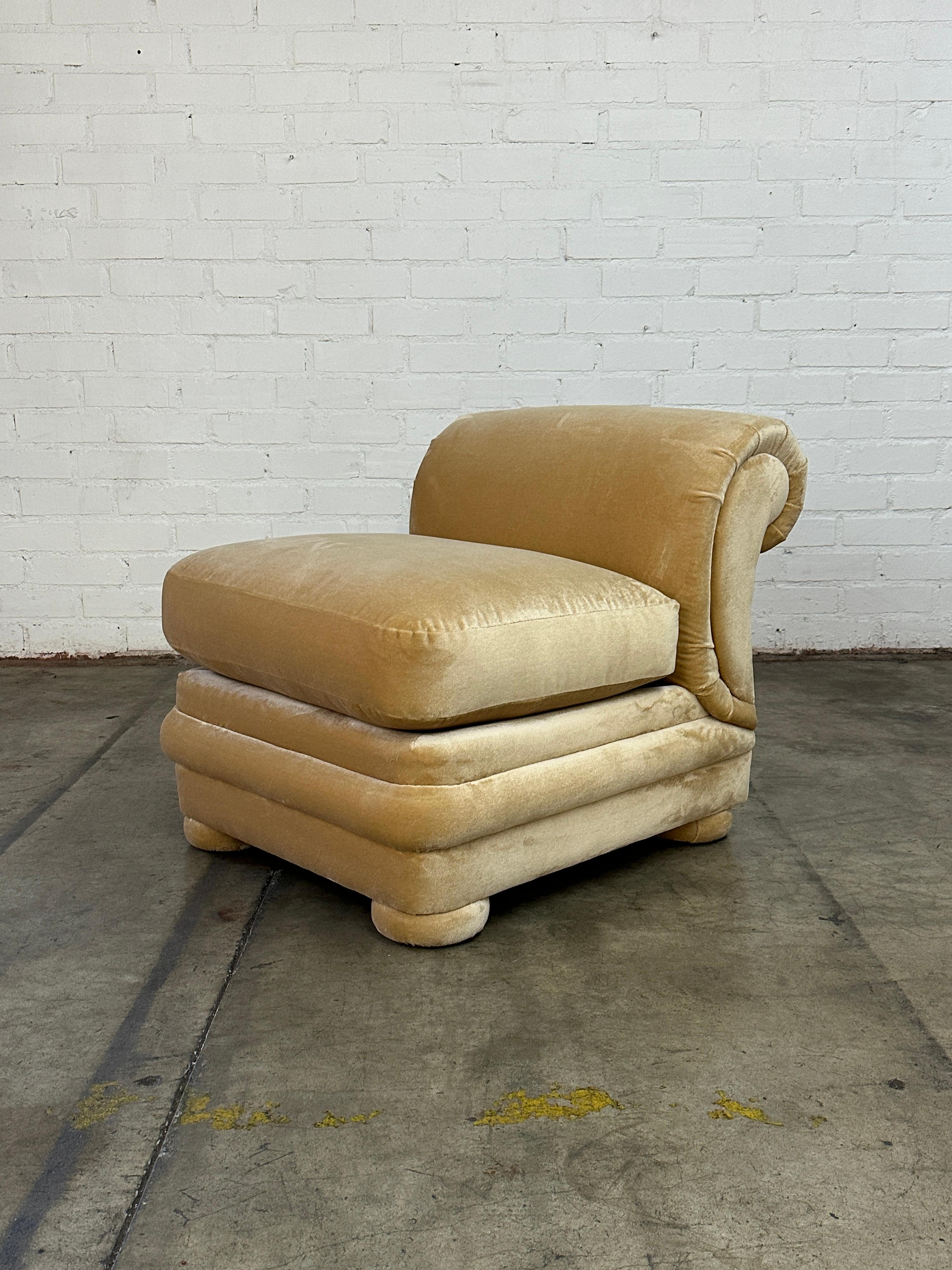 Overstuffed Slipper Chair For Sale 5