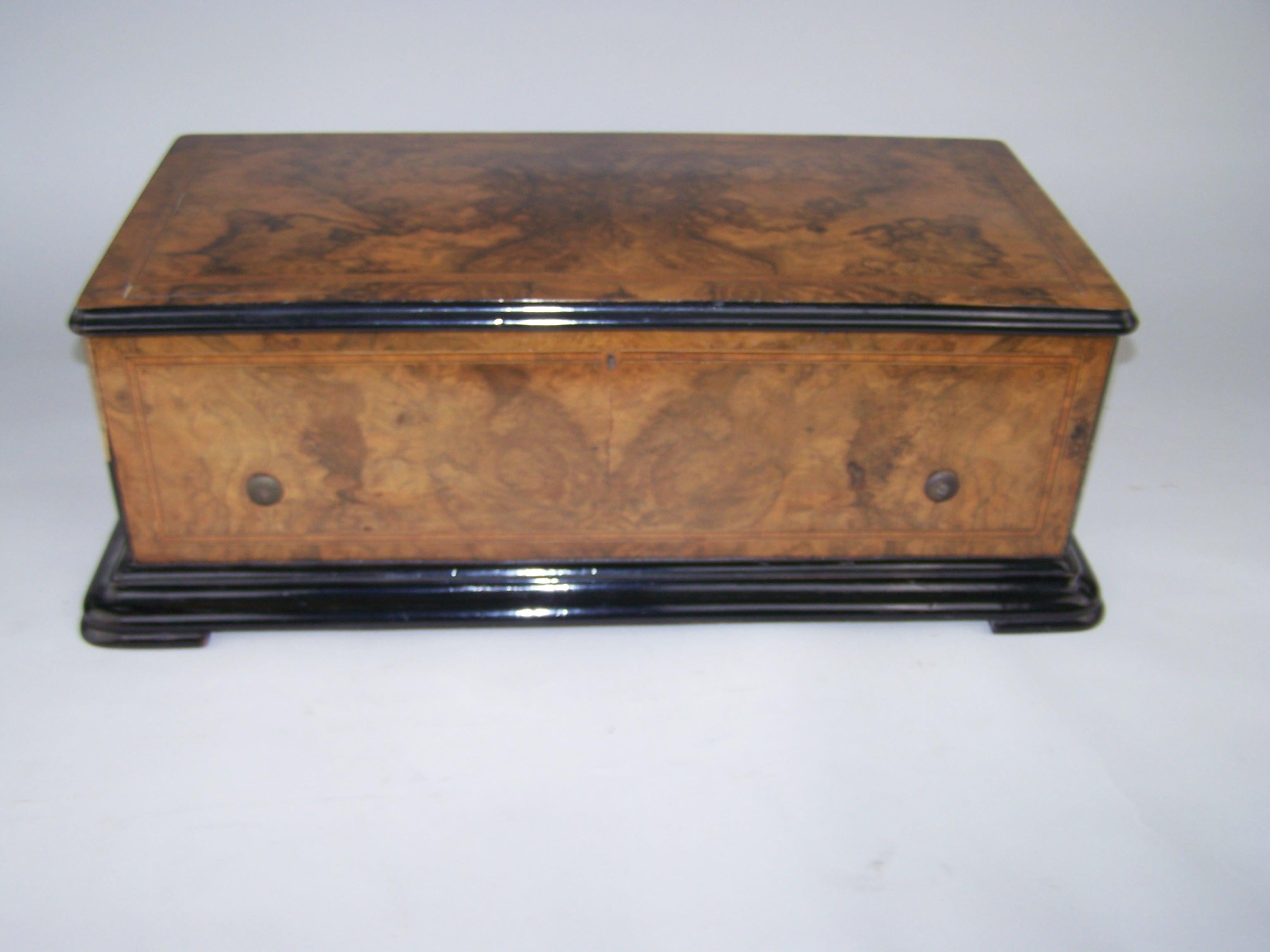 Early Victorian Overture Cylinder Musical Box by Paillard For Sale