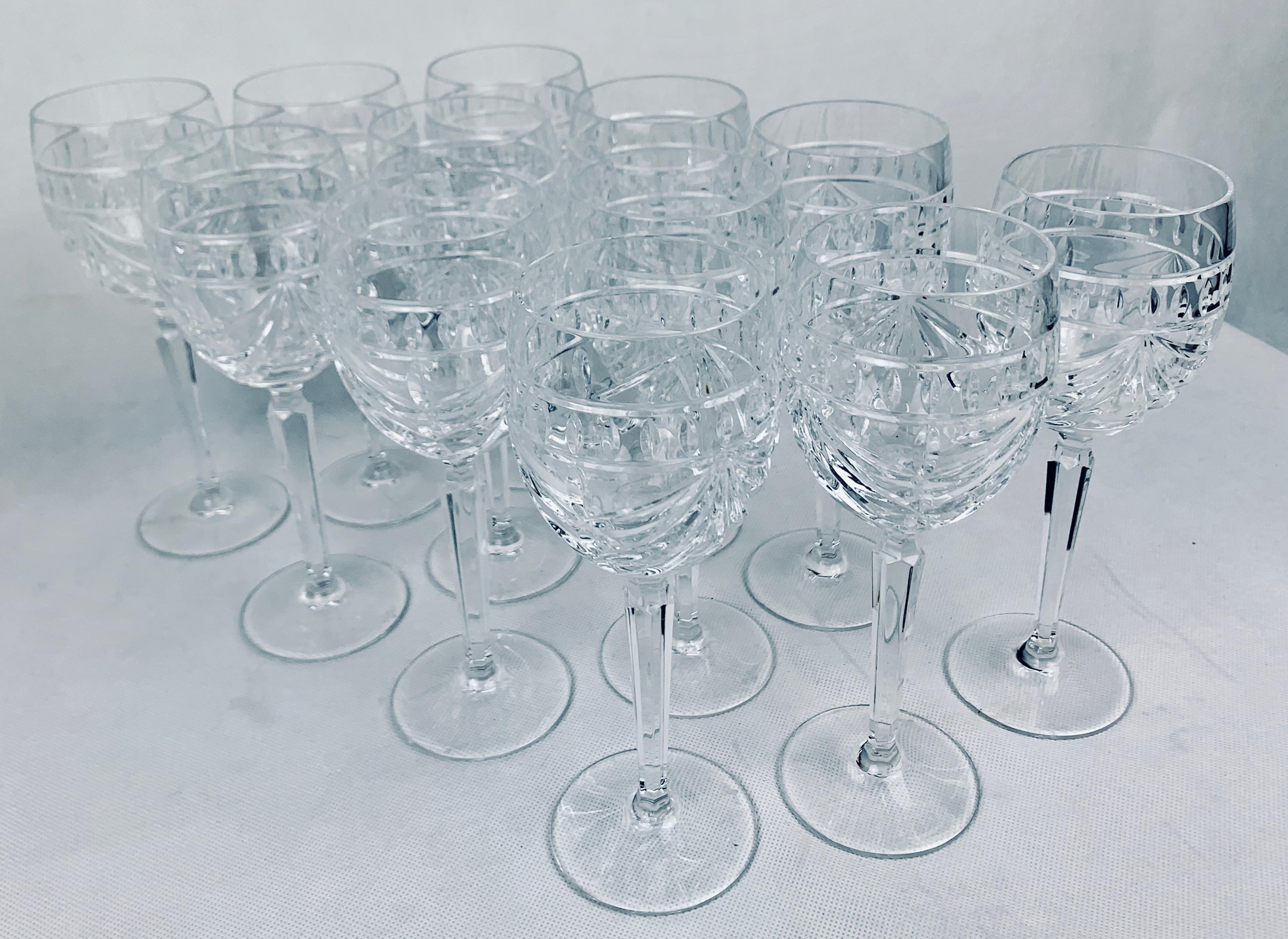 Waterford Crystal Wines in the Overture Pattern-Set of Twelve  In Good Condition In West Palm Beach, FL
