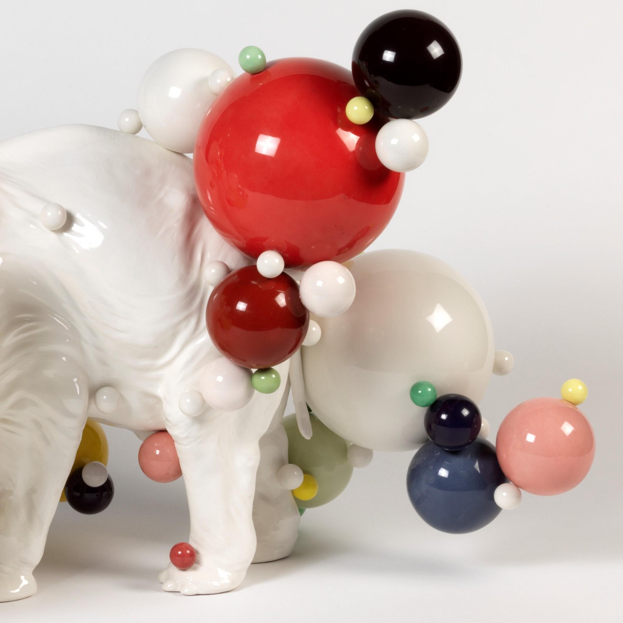 Glazed Elephant Ceramic Sculpture Italy Contemporary 21st Century Unique Piece For Sale