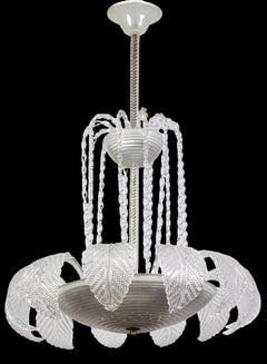 Overwhelming  Art Deco Ninfea Murano Glass Chandelier by Barovier Italy, 1940