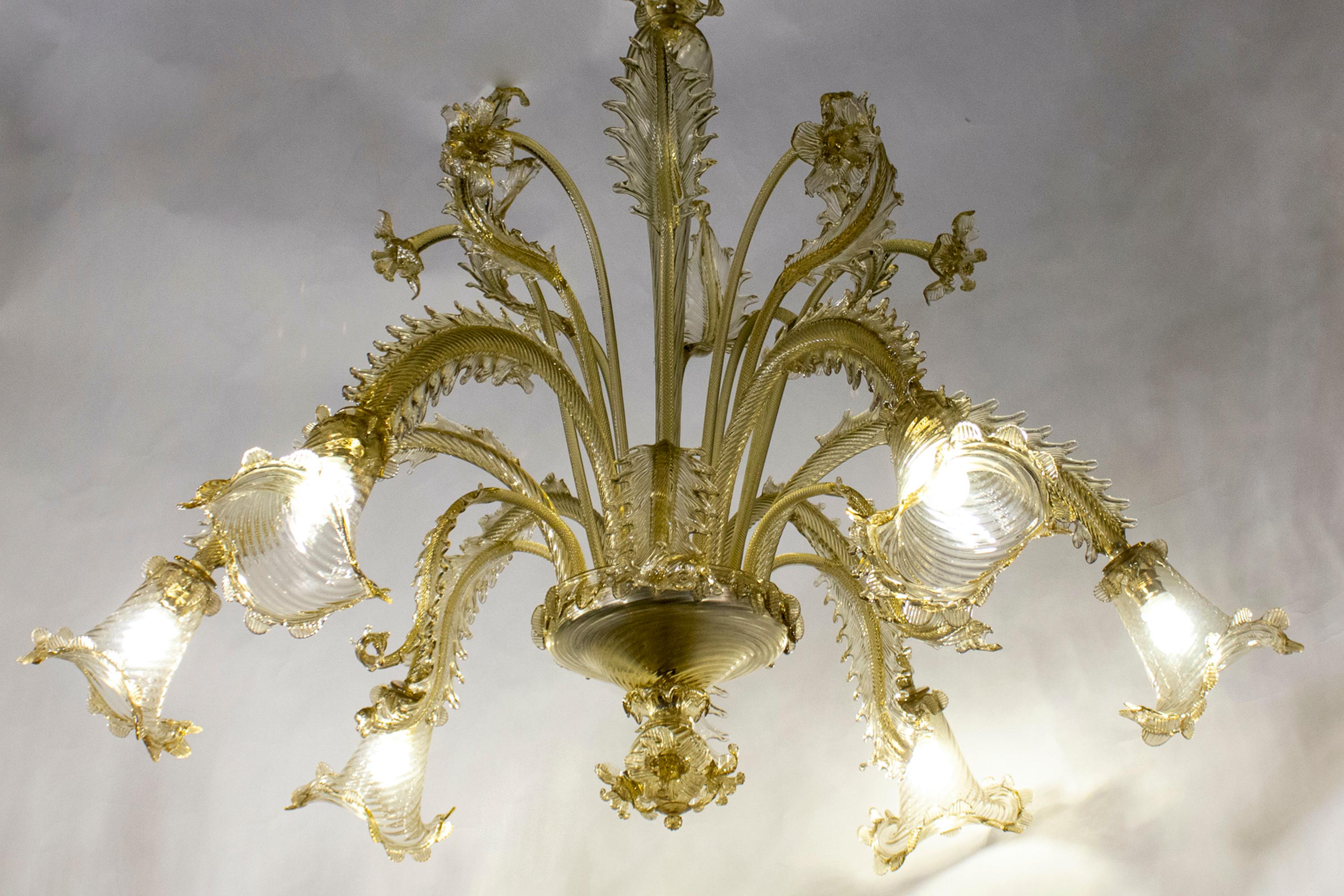Murano Glass Overwhelming Murano Chandelier by Barovier & Toso, 1960s For Sale