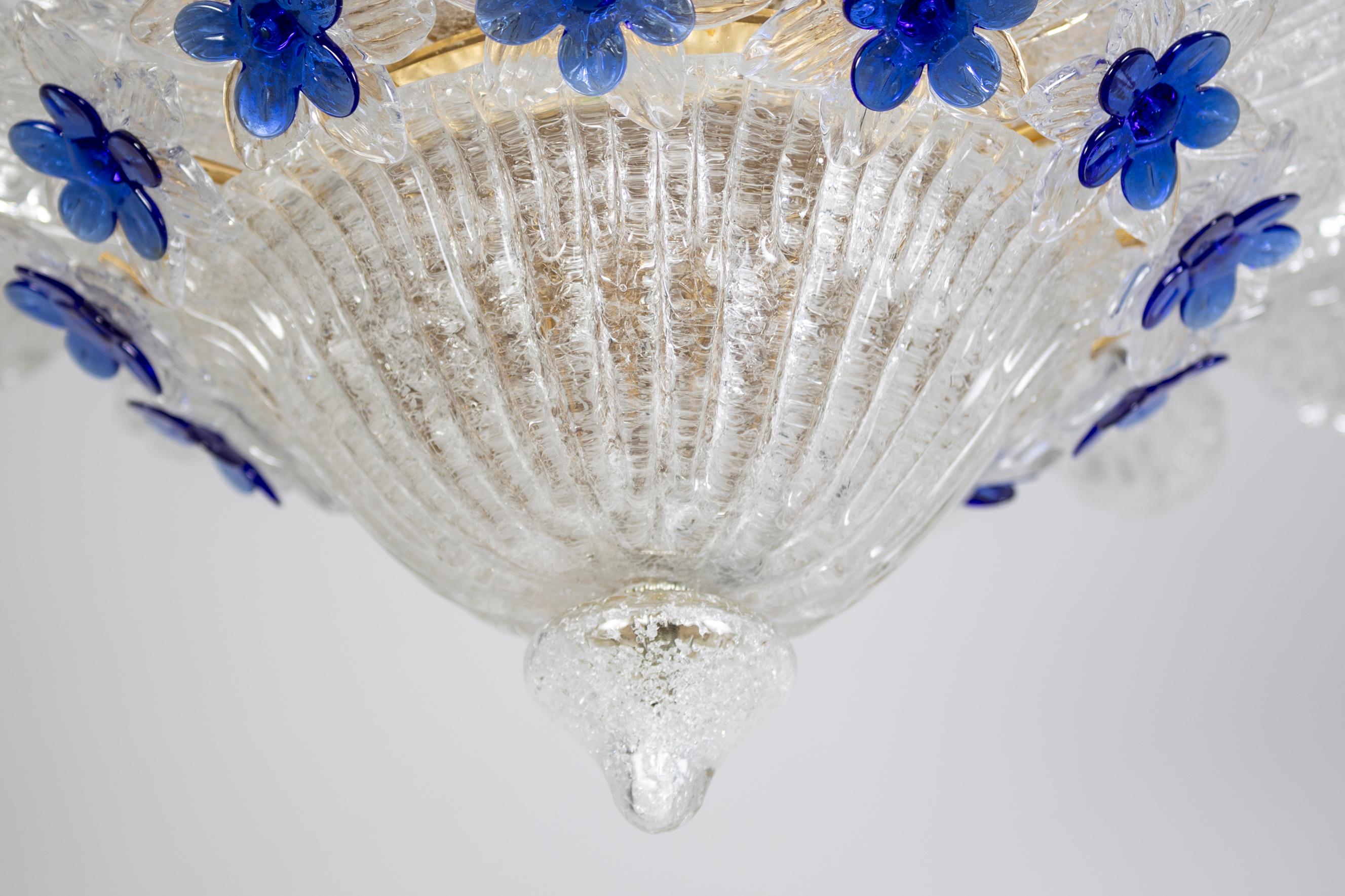 Abrumador cristal de Murano  Lámpara de techo  por Barovier & Toso  Italia, 1950
