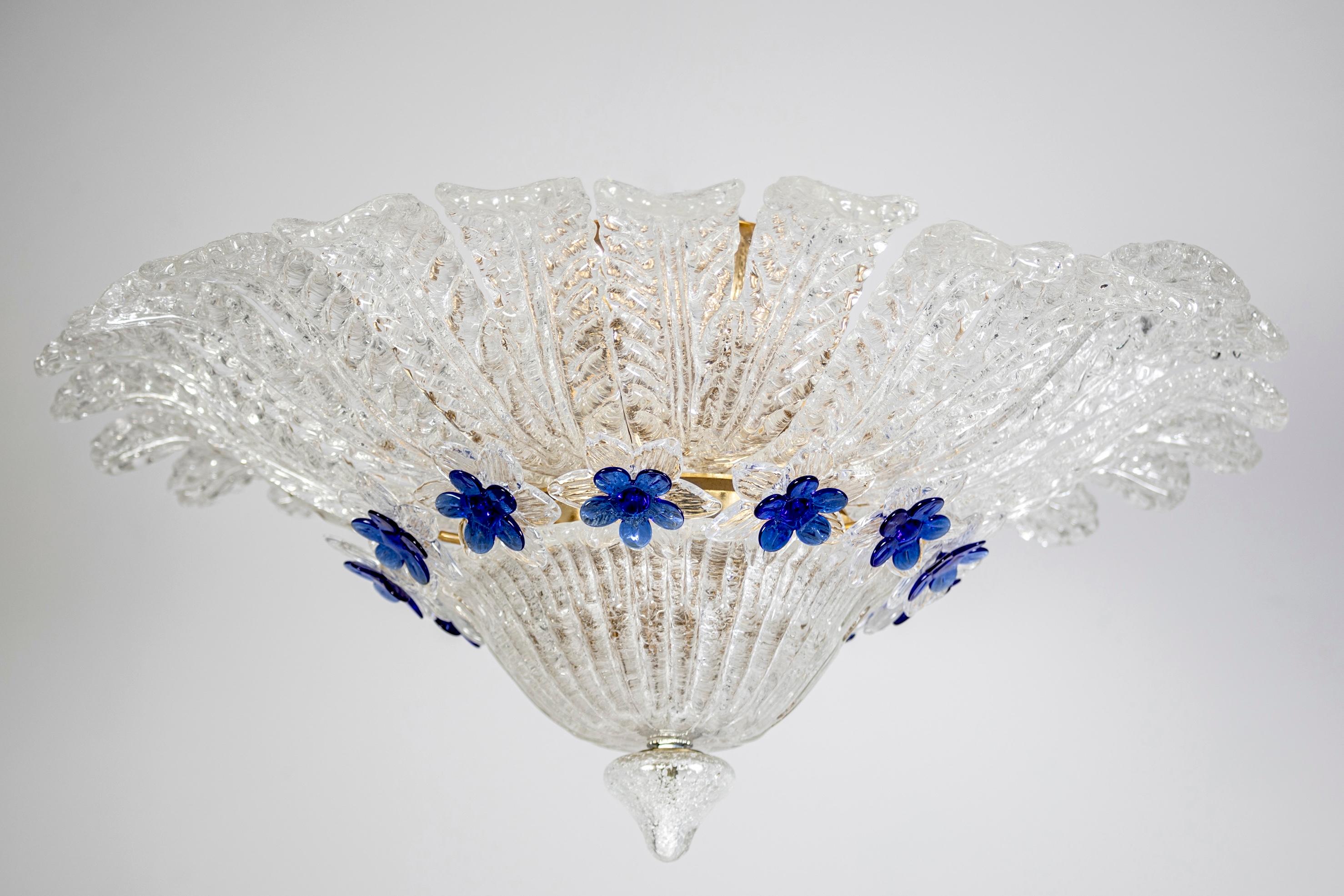 Abrumador cristal de Murano  Lámpara de techo  por Barovier & Toso  Italia, 1950