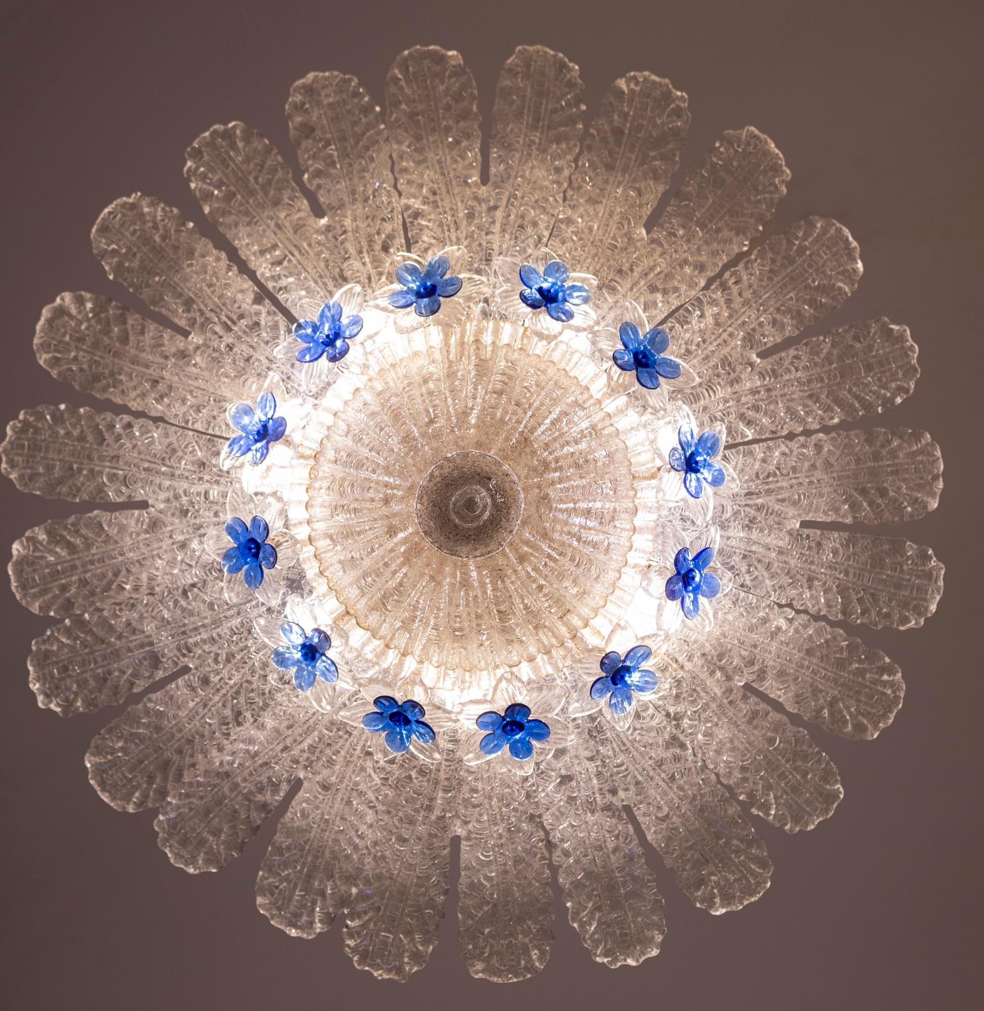 Abrumador cristal de Murano  Lámpara de techo  por Barovier & Toso  Italia, 1950