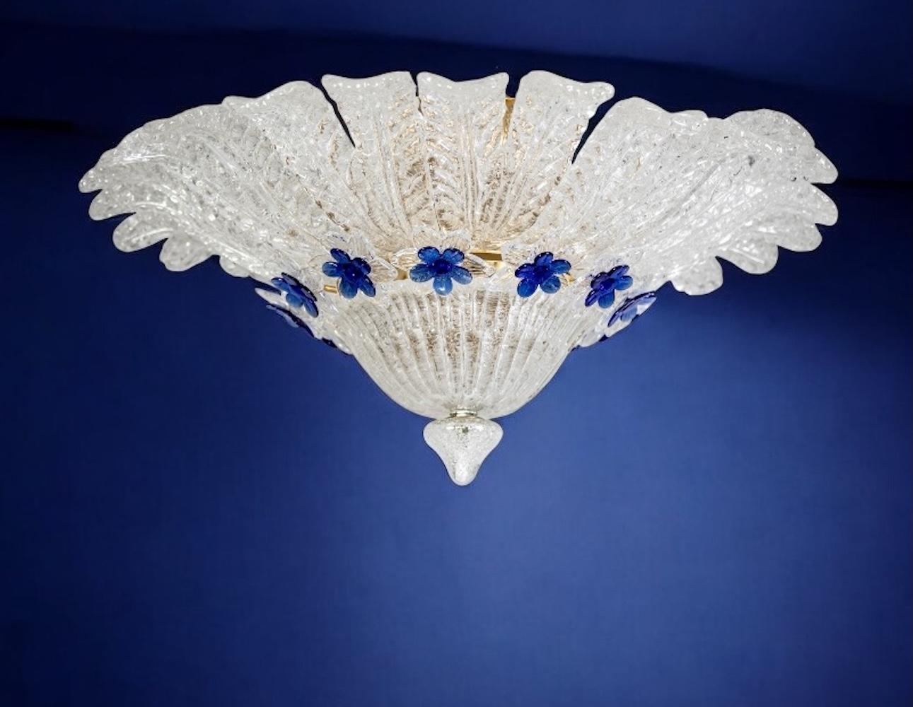 Abrumador cristal de Murano  Lámpara de techo  por Barovier & Toso  Italia, 1950