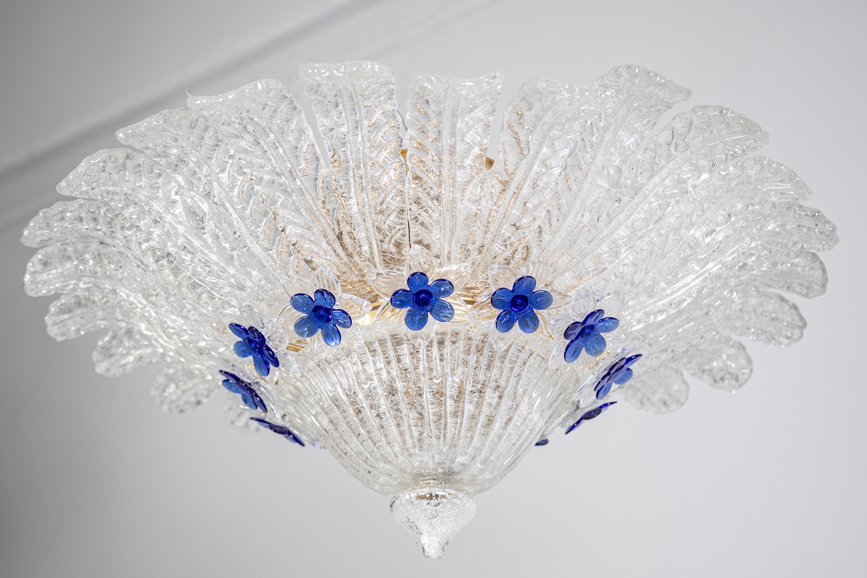 Abrumador cristal de Murano  Lámpara de techo  por Barovier & Toso  Italia, 1950