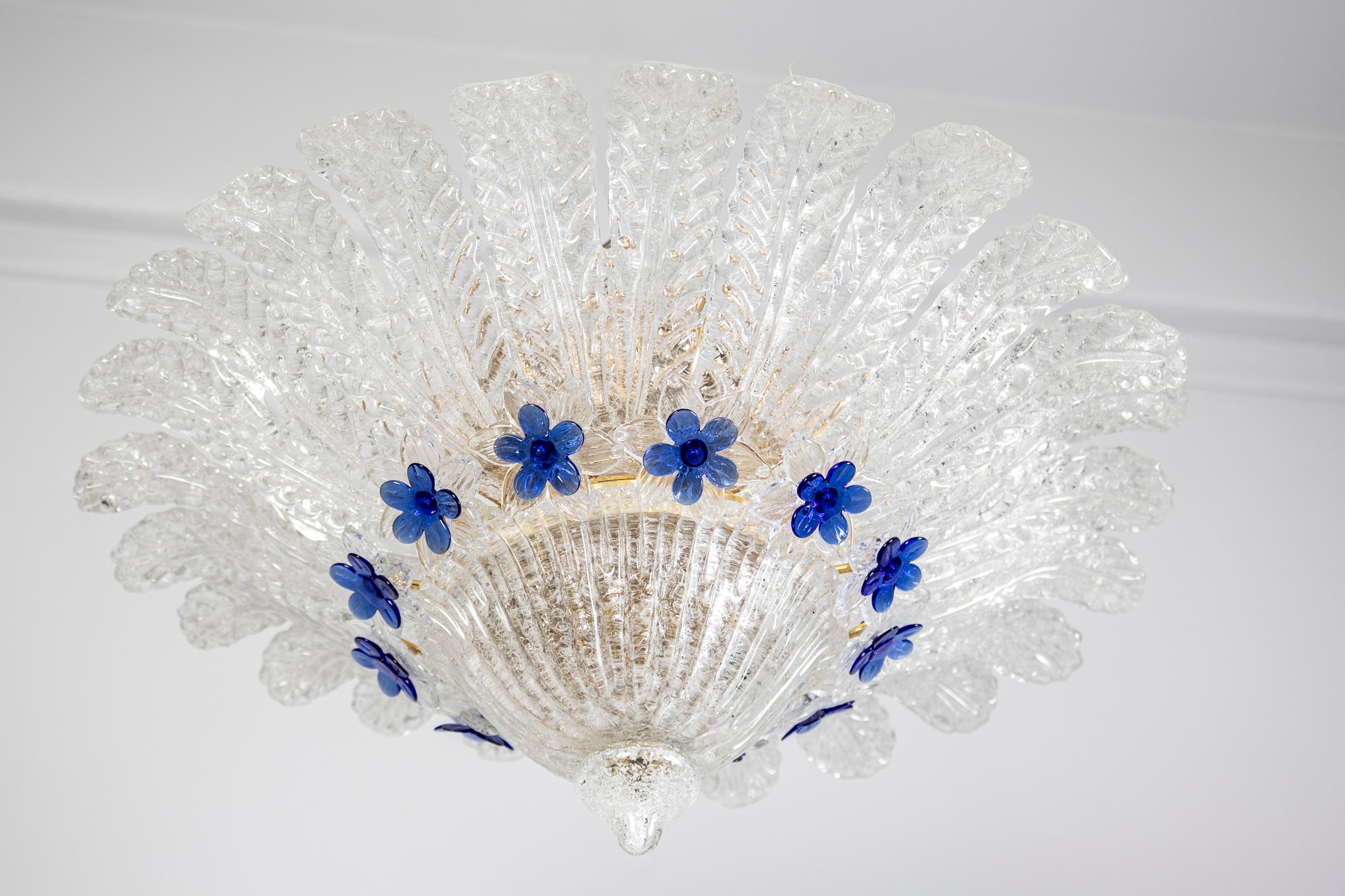 Abrumador cristal de Murano  Lámpara de techo  por Barovier & Toso  Italia, 1950