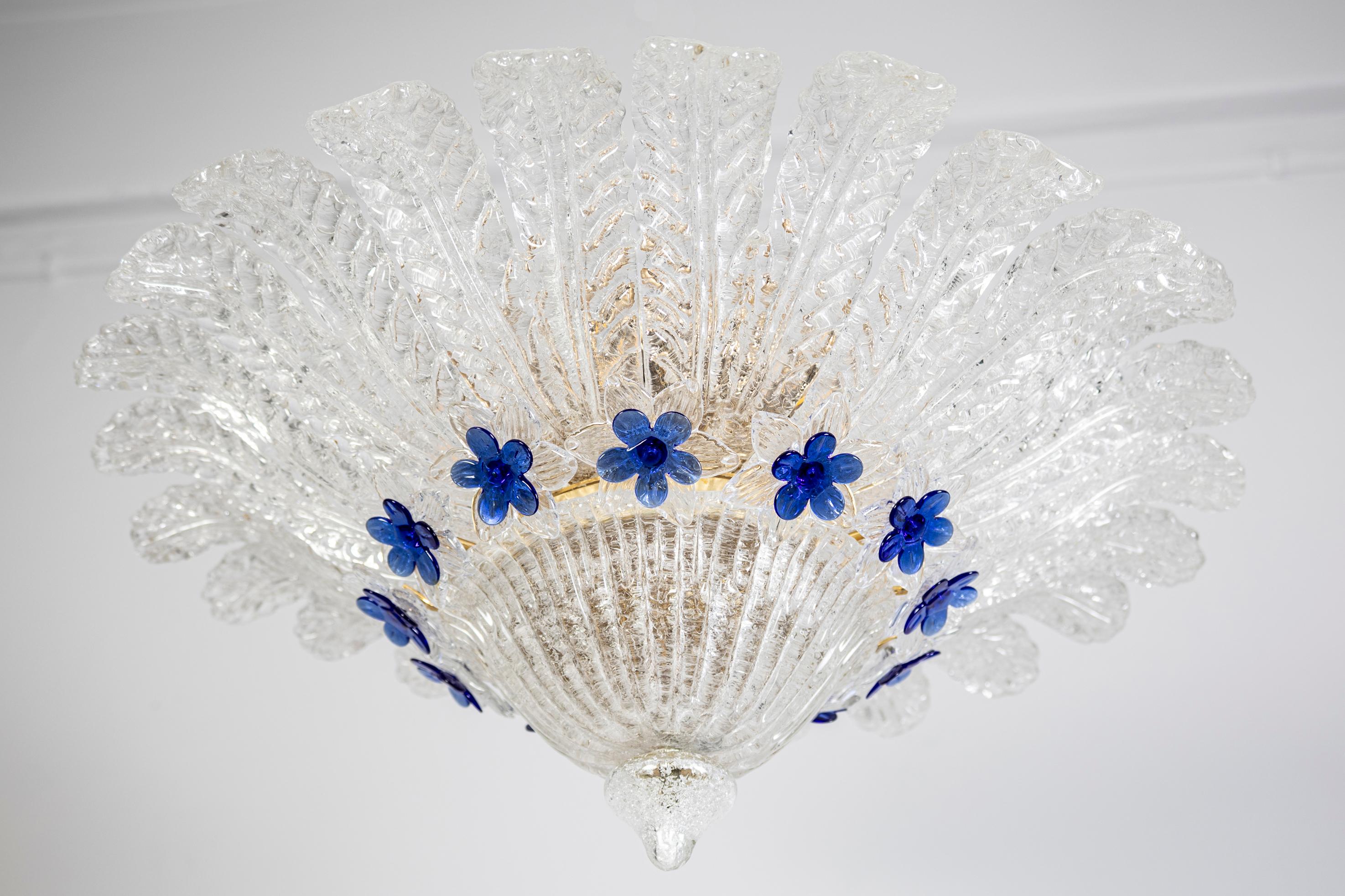 Abrumador cristal de Murano  Lámpara de techo  por Barovier & Toso  Italia, 1950