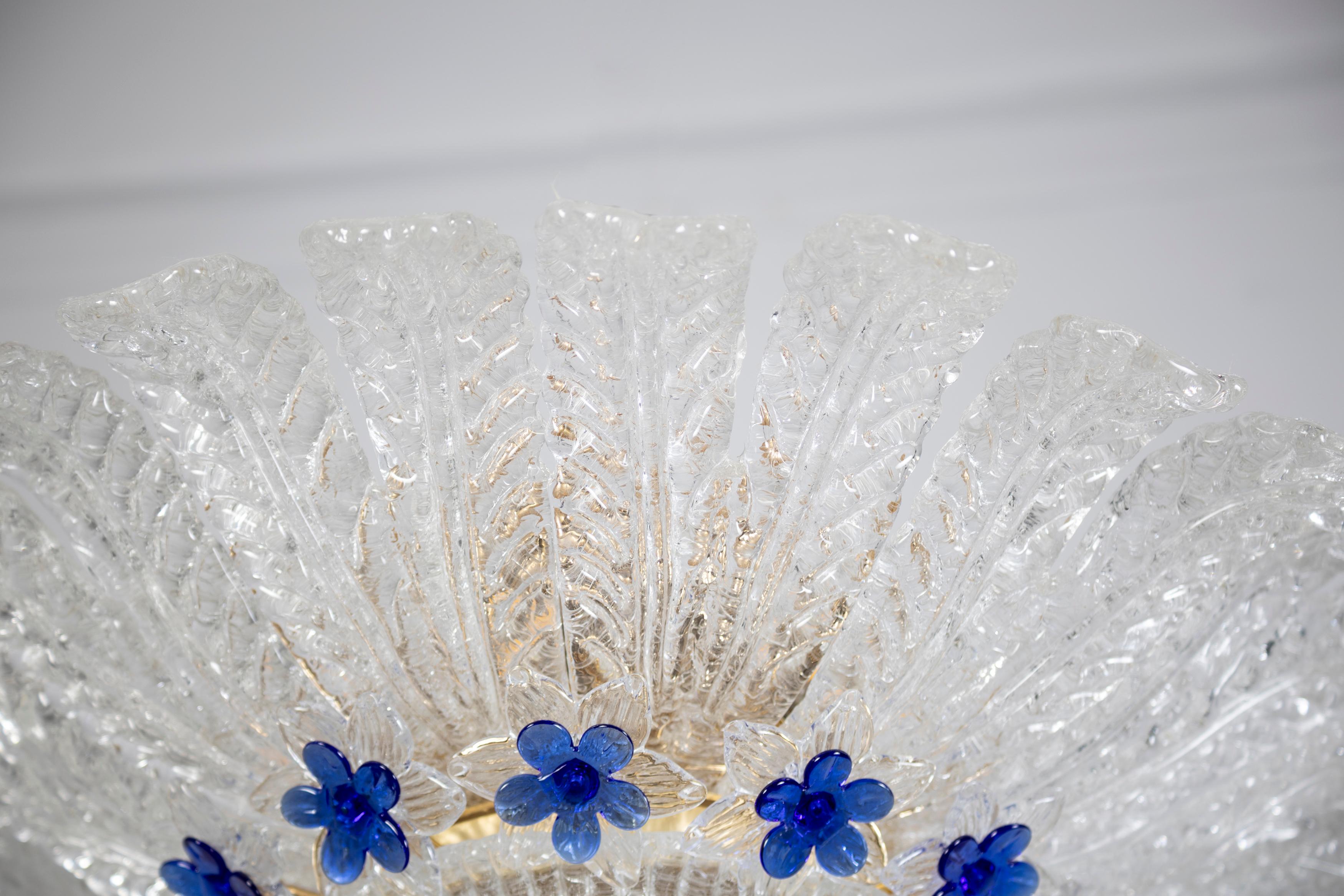Abrumador cristal de Murano  Lámpara de techo  por Barovier & Toso  Italia, 1950