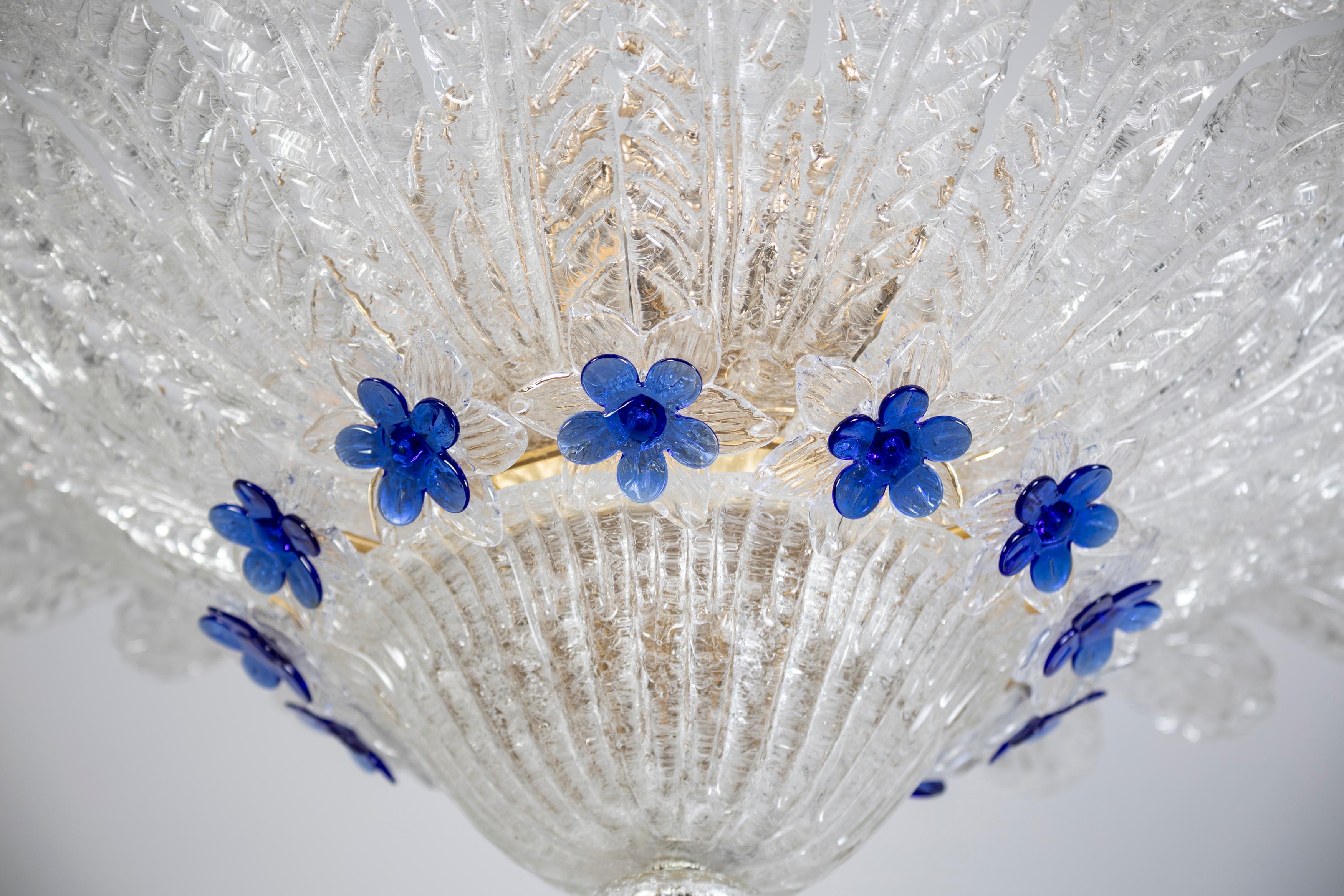 Abrumador cristal de Murano  Lámpara de techo  por Barovier & Toso  Italia, 1950