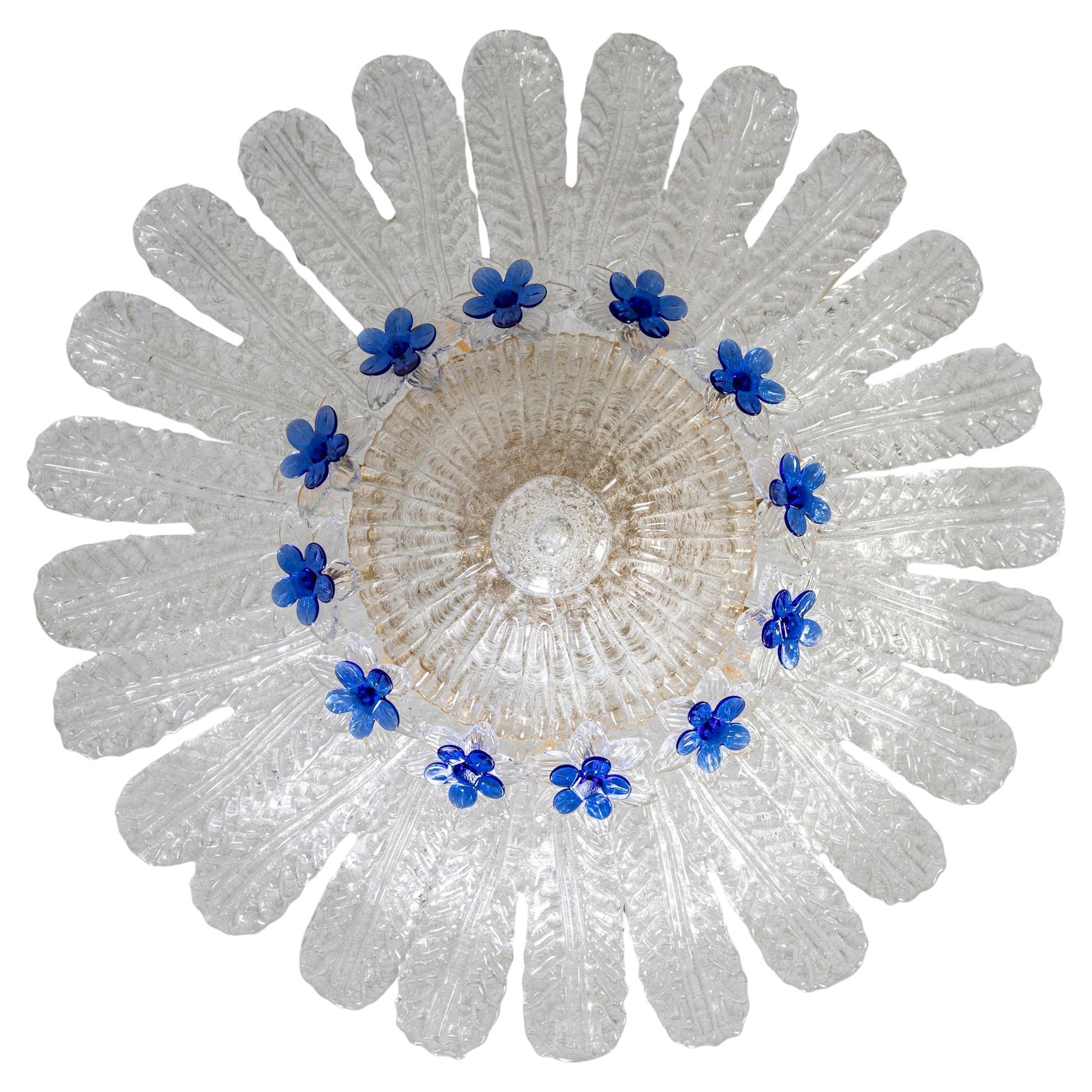 Overwhelming Murano Glass  Ceiling Light  by Barovier & Toso  Italy, 1950'