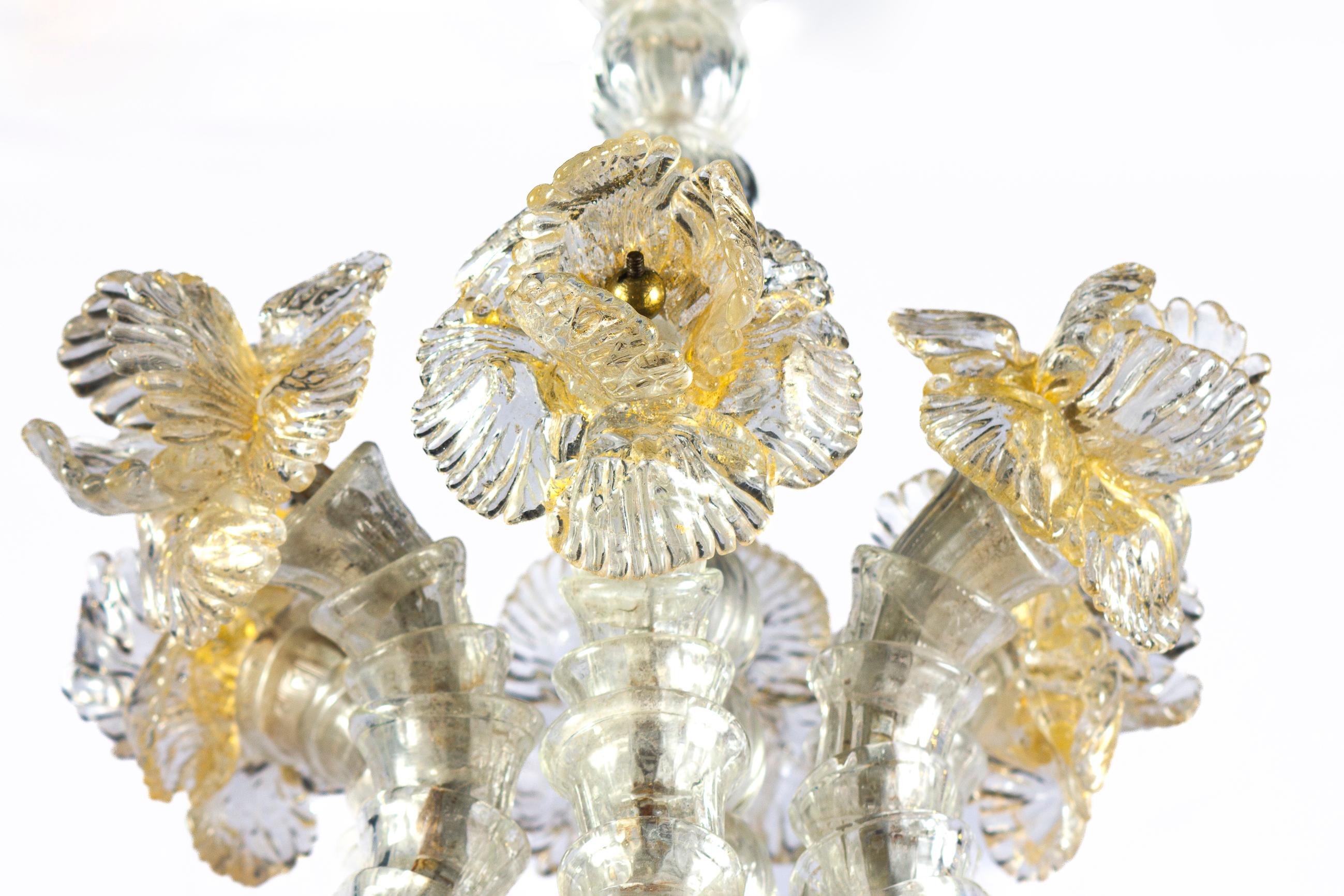 Lanterne ou lustre écrasant en verre de Murano par Barovier&Toso, 1940' en vente 5