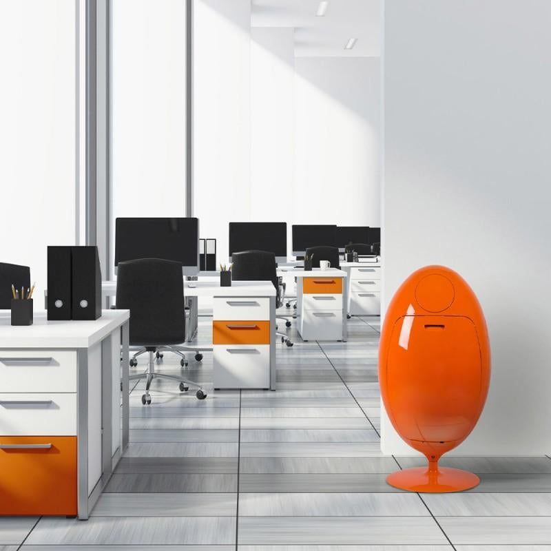 Italian Glossy orange gala oval Garbage collection garbage can For Sale