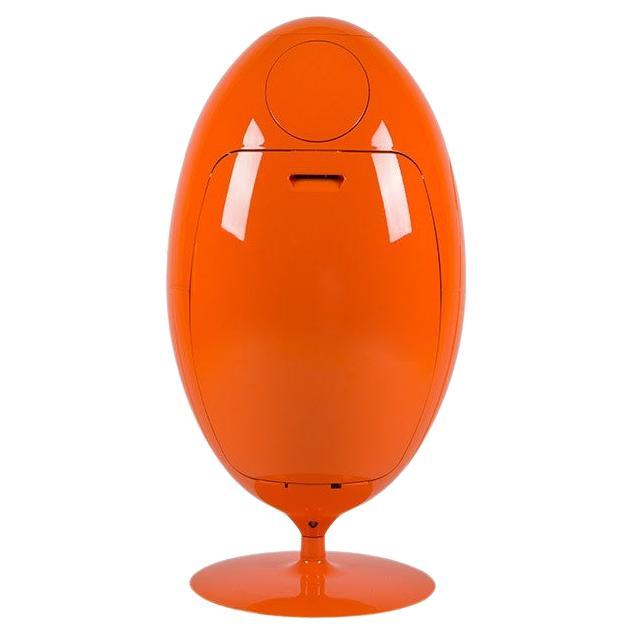 Glossy orange gala oval Garbage collection garbage can