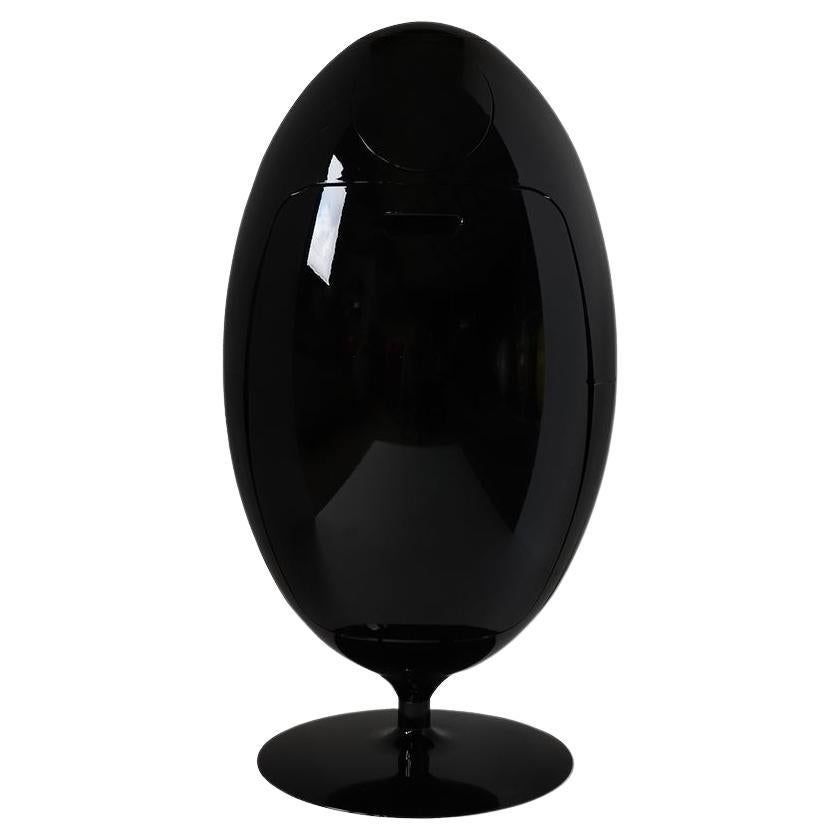 Ovetto Gala Collection Black Recycling and Waste Bin by Soldi Design For Sale