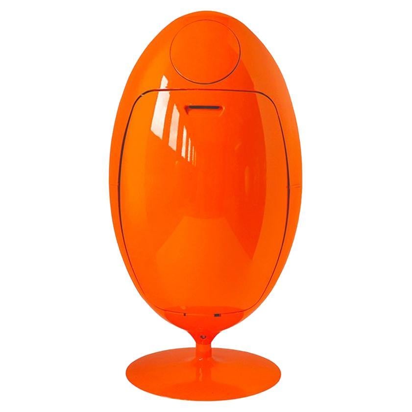 Ovetto Gala Collection Shiny Orange Recycling and Waste Bin by Soldi Design For Sale