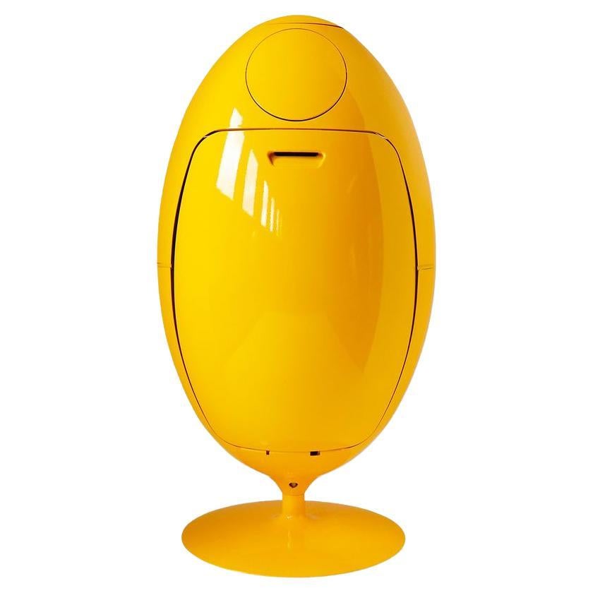 Ovetto Gala Collection Shiny Yellow Recycling and Waste Bin by Soldi Design For Sale