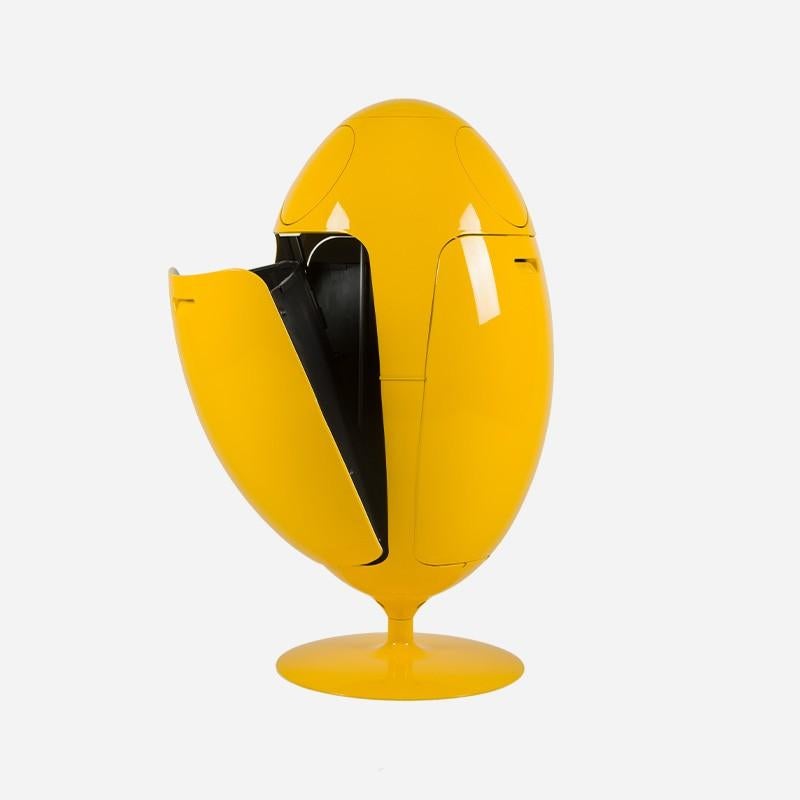 Italian Glossy yellow gala egg Recycling garbage can collection For Sale