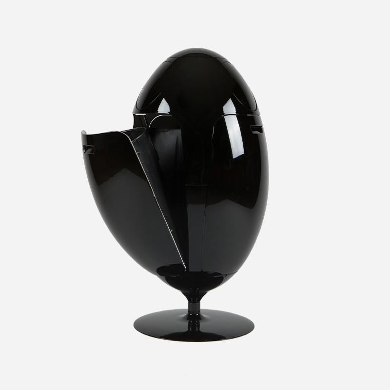 Italian Ovetto Gala black glossy garbage collection garbage can For Sale