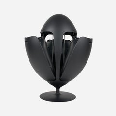 Ovetto Gala noir mat satiné poubelle