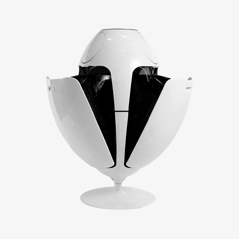 Italian Ovetto Lacoque White Garbage Collection Bin For Sale