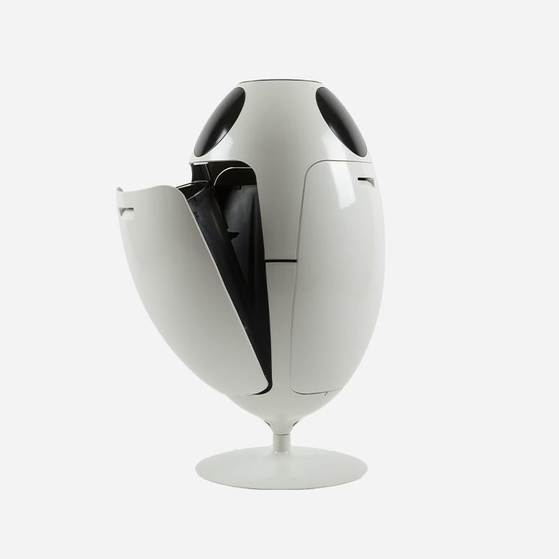 Italian Ovetto Lacoque black Garbage collection garbage can For Sale