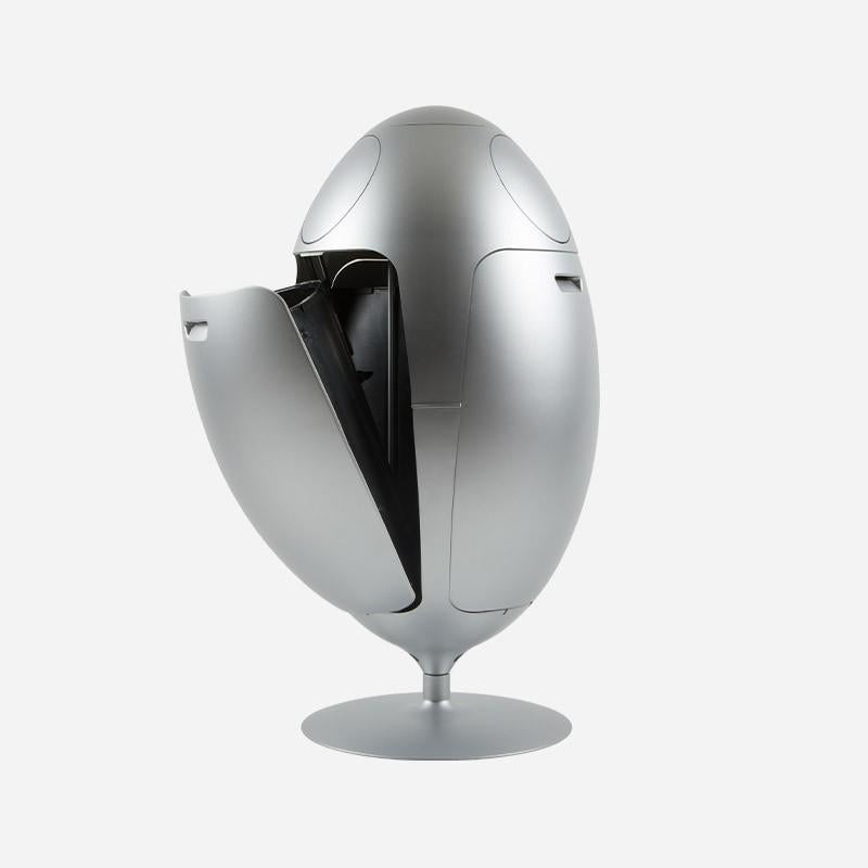 Ovetto Metall Aluminium matt Abfalleimer (Italian) im Angebot