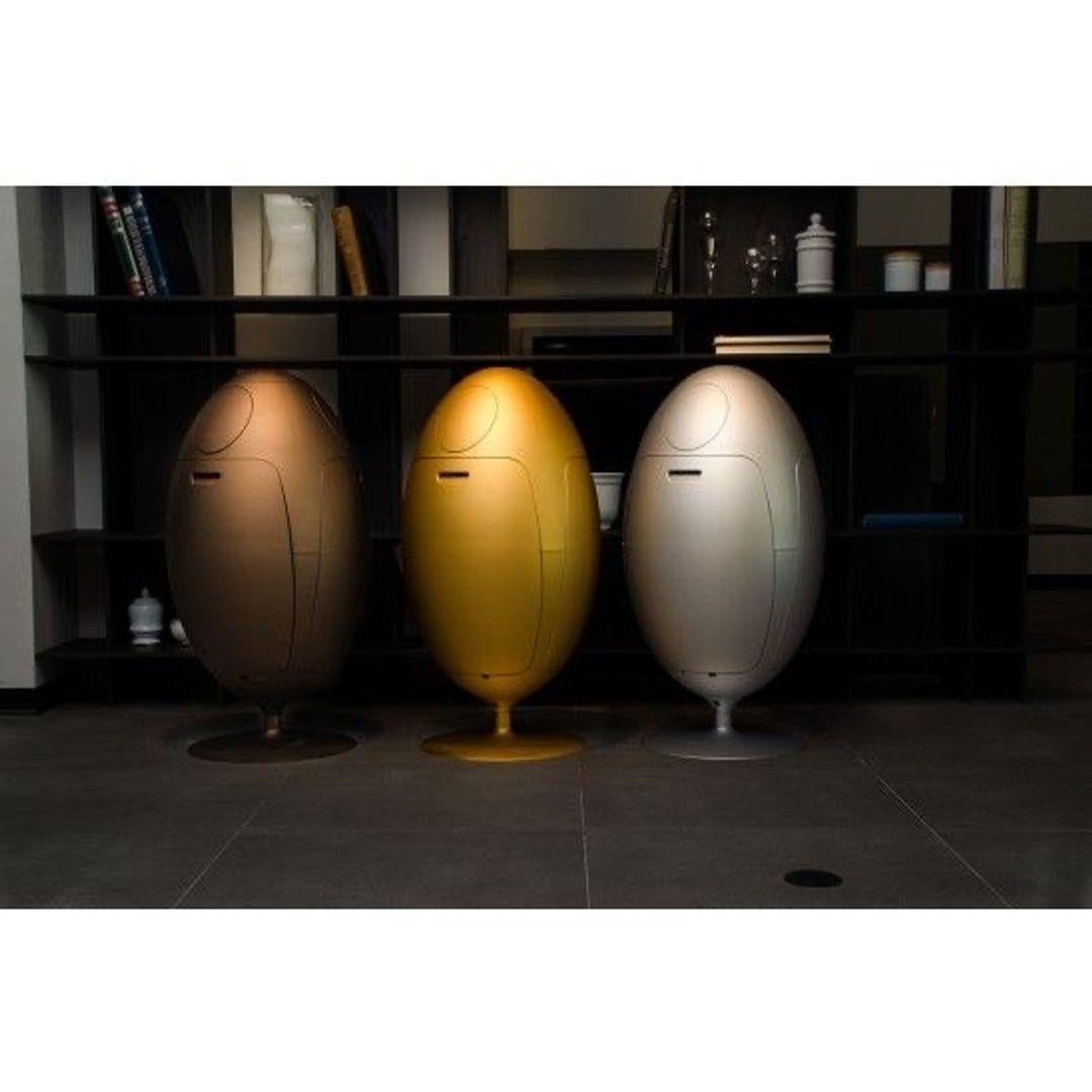 Contemporary Ovetto Metal Collection Gold Recycling and Waste Bin by Soldi Design For Sale