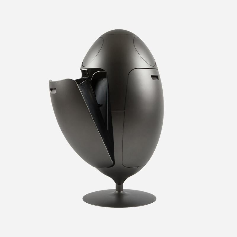 Italian Poubelle Ovetto Metal Nikel en vente