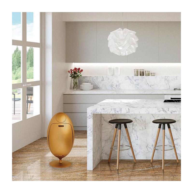 Ovetto Metal Gold Dustbin (poubelle en métal doré) Neuf - En vente à Calenzano, IT