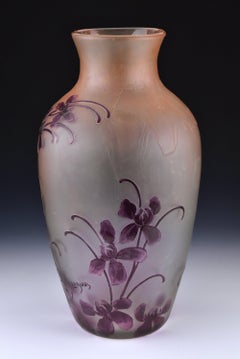 Ovington New York Legras Cameo French Art Glass "Rubis Series" Vase