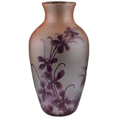 Ovington New York Legras Cameo French Art Glass "Rubis Series" Vase