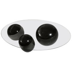 Ovni Uovo Black Marble Glass Sculptural Coffee Table