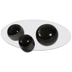 Ovni Uovo Black Marble Glass Sculptural Coffee Table